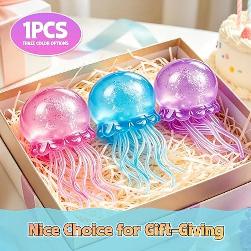 Jellyfish Squeeze Toy,2.16inch Jellyfish Squishy Malt Sugar Balls Filled Squishy Sensory Fidget Toy,Ultra Soft Moldable Slow Rise Stress Relief Toy for Adults Anxiety Relief(Pink) thumbnail 7