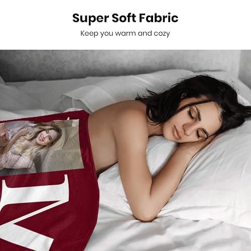 Prints Fun Personalized Mothers Day Birthday Gifts for Mom from Daughter Son, Custom Throw Picture Blanket for Mama, Best Mom Ever, Customized Christmas Valentines Gifts for Wife from Husband thumbnail 5