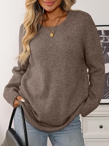 LILLUSORY Womens Oversized Tunic Sweaters Winter Cozy Tops Cute Chunky Crewneck Plus Size Pullover Long Sleeve Clothes thumbnail 3