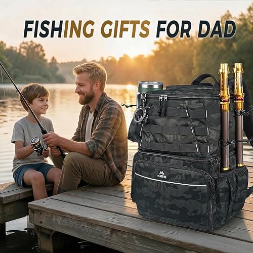 MATEIN Fishing Backpack with Rod Holder and Insulated Compartment | Large Cooler Fishing Rucksack for Men, Durable Water Resistant Tackle Bag for Anglers, Hunting, Hiking and Camping thumbnail 2