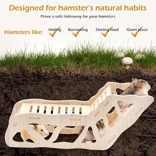 3-Piece Set Hamster Platform Play Wooden for Dwarf Syrian Hamsters Gerbils Mice or Other Small Pets thumbnail 5