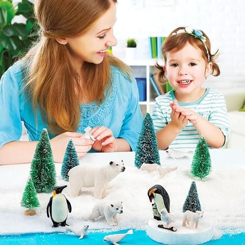 KFPPLXQ 20 Pcs Arctic Animals Figurines Toy Sets Includes 10 Pcs Polar Animals Penguin Polar Bear Whale Miniature Antarctic Winter Toys Suitable for Children Teacher Class thumbnail 2