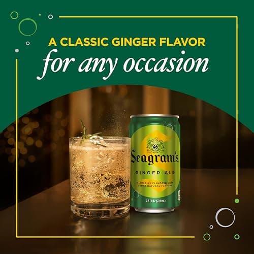 Seagrams Ginger Ale Soda Soft Drinks, 7.5 fl oz, 10 Pack | Caffeine-free sparkling soft drink thumbnail 3