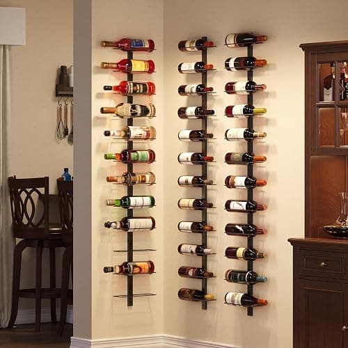 12 Bottle Wall-Mounted Wine Rack, Detachable Storage Organizer Used as One or Four, DIY Wall Hanging Bottle Holder, for Dining Room, Bar, Wine Cellar thumbnail 3