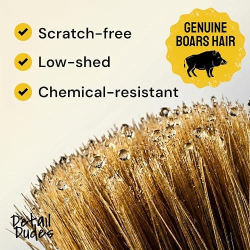 Detail Dudes Car Detailing Brush Set 3-pc - Scratch-Free Boars Hair for Interior and Exterior Work - Pro Quality Car Cleaning Brush Kit for Leather Seats, Dashboards, Wheels, Grills and Paint thumbnail 4