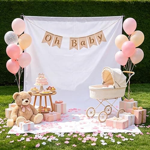 White Photo Backdrop for Photoshoot, White Photography Backdrop for Portraits, Fabric Background for Product Photography and Video Creation 10FTx10FT thumbnail 9