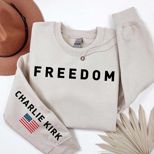 Sleeve Design Charlie Kirk Freedom Sweatshirt, Freedom Sweatshirt, Charlie Kirk Shirt, Crewneck Hoodie, Unisex Charlie Kirk Freedom Sweatshirt, Great American Pat.riot Charlie Kirk Freedom Hoodie, Sweatshirt - Hoodie Sleeve Printed Garment, Charlie Kirk Apparel thumbnail 4