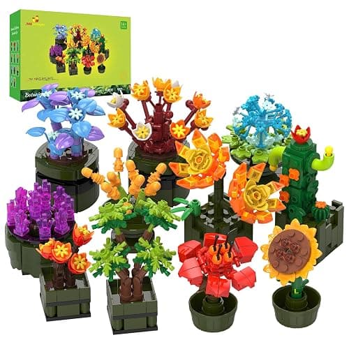 JMBricklayer Flowers Succulents Building Sets for Adults 10001, 12 Pack Tiny Plants Botanical Collection Display for Room Decor, Bonsai Flowers Building Blocks Gifts for Women, Cute Succulents thumbnail 7