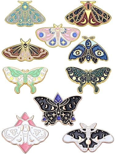 Janinka 10 Pcs Butterfly Enamel Pins Set Cute Enamel Backpack Lapel Pin Cool Horror Brooches for Steampunk Badge Jewelry - Image 1