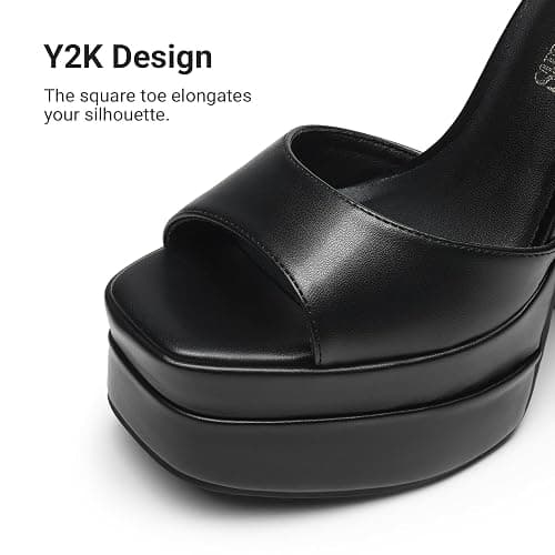 DREAM PAIRS Women's Platform Chunky Heel Sandals | All DaY Standing Ankle Strap Block Summer Shoes, with Sexy Open Square Toe High Heels, Wedding Party Dressy Pumps Sandals thumbnail 6