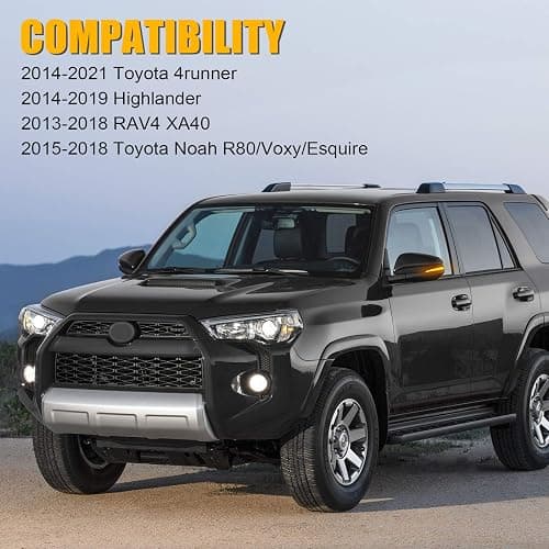 SUPAREE LED Side Mirror Turn Signal Lights, Sequential Dynamic Indicator Strip fit for 2014-2024 4Runner, 2013-2018 RAV4, 2015-2018 Noah-Smoked Lens thumbnail 7
