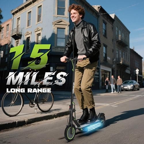Electric Scooter, 10"/8.5" Solid Tire, 500W/350W Powerful Motor & 19/22 MPH Top Speed, 28/25/22/16 Miles Long Range, Folding E Scooter with Dual Braking for Teens and Adults thumbnail 4