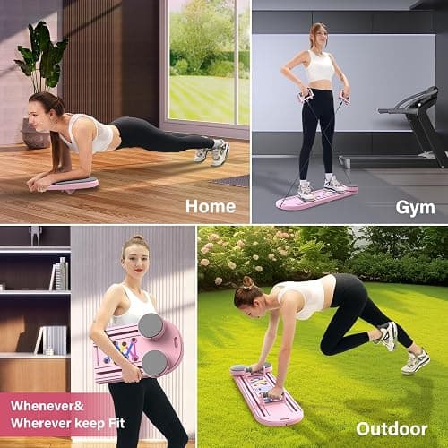 Pilates Board,Foldable Pilates Reformer Sets with Timer,Multifunctional Abdominal Pilates Board for Home Workout Equipment,Portable Ab Board Trainer Pilates Exercise Machine, Pilates Board for Women thumbnail 7