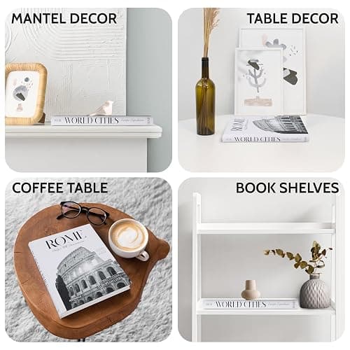 Rome Decorative Books for Coffee Table - Designer Faux/Fake Books for Decoration - Enhance Your Coffee Table, Mantle & Bookshelf Decor - Book Decor Aesthetic Collection - Real Blank Pages Inside - Rome thumbnail 4