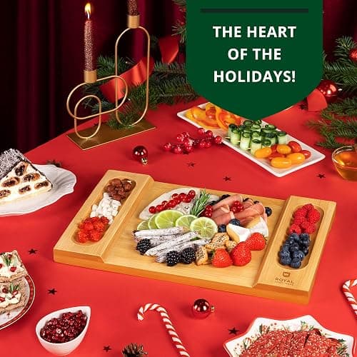 Bamboo Charcuterie Boards - Unique Cheese Board & Serving Tray - Elegant Holiday & Housewarming Gift thumbnail 5