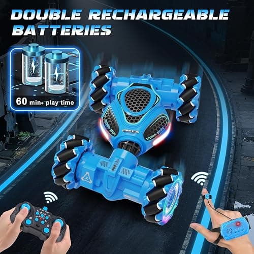 UFOLED Gesture Sensing RC Stunt Car, Remote Control 2.4GHz 4WD Hand Controlled Car Toys for Boys and Girls Ages 6-12, 360° Rotating Drift RC Cars with Lights and Music, Ideal Birthday and Xmas Gift thumbnail 4