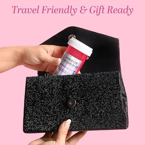 Chug Buddy 1 Pre-Filled Hangover Kit for Bachelorette Party Favors, 21st Birthday Gifts for Her, Bridesmaid Gifts in XL Pink Bottle, Bachelorette Party Accessories, Supplies & Decorations thumbnail 5