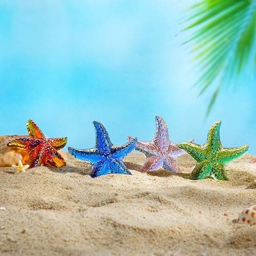 H&D HYALINE & DORA 2.8" Glass Starfish Figurine Handmade Blown Glass Starfish Figurine Tiny Crystal Sea Animals Ornament for Aquarium Decor(Pink) thumbnail 7
