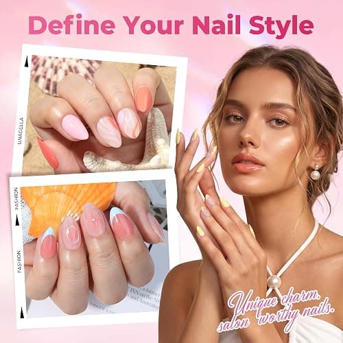 UNA GELLA Short Almond Nail Tips 450PCS Fake Acrylic Nail Tips | 15 Sizes Soft Pre-shape Press On Nails Almond Full Cover Nails Extension Home DIY Salon thumbnail 2