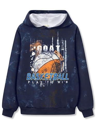FOSTKU Novelty Print Hoodies for Boys - Soft Long Sleeve Pullover Shirt Size 6-18 - Image 1