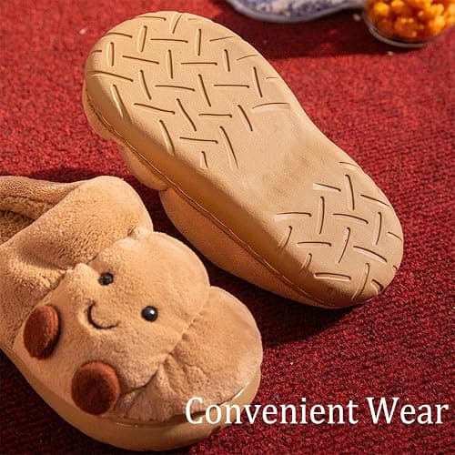 Croissant Fuzzy Slippers, Warm Non-Slip Indoor Fluffy Cute Slippers, Cartoon Croissant Slipper for Women House Shoes thumbnail 8