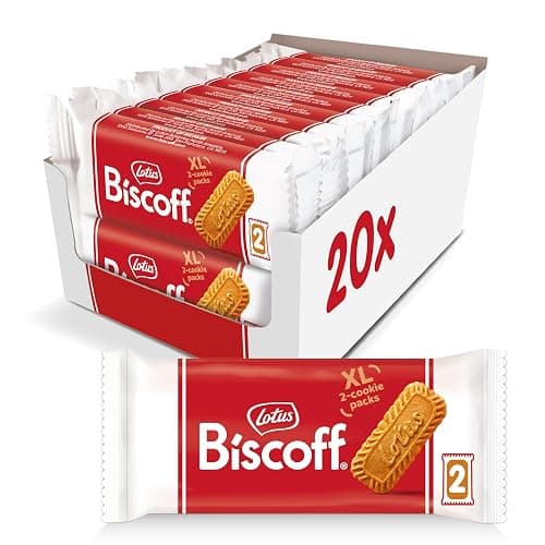 Lotus Biscoff Cookies, Caramelized Biscuit Cookie Snack, Dispenser Box (20 sleeves of 2 extra large cookies) Vegan, 0.9 Ounce (Pack of 20) - Image 1