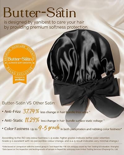 YANIBEST Adjustable Satin Bonnet for Sleeping Women Double Layer Hair Wrap Reduce Friction Prevent Frizz Natural Curly Hair thumbnail 2