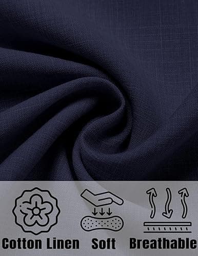 COOFANDY Men's Linen Shirts Short Sleeve Casual Shirts Button Down Shirt for Men Beach Summer Wedding Shirt thumbnail 5