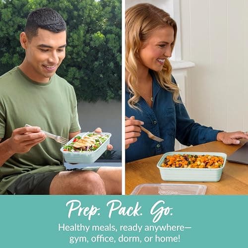 Bentgo Prep - 20-Piece 1-Compartment Reusable Meal Prep Containers with Lids, PFAS & BPA Free Materials, Durable, Microwave, Freezer, & Dishwasher Safe To Go Food Storage (Mint) thumbnail 4