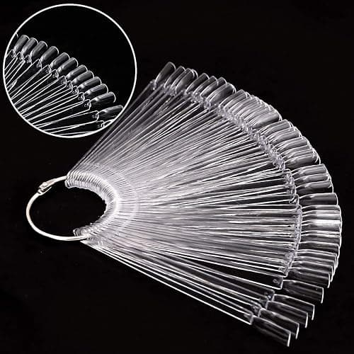 400 Tips Clear Nail Swatches Sticks Nail Art Supplies for Nail Art Polish Display and Home DIY Transparent Nail Practice Tips Sample Sticks Color Display Board Accessories with Ring thumbnail 4