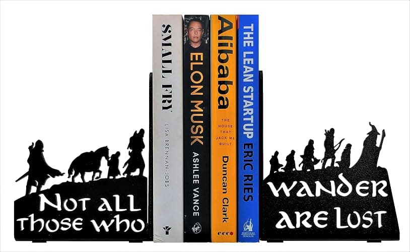 HeavenlyKraft Decorative bookends for Shelves, Heavy Metal Bookends, Unique Bookends, Non Skid Book Ends, Book Stopper for Home/Office Decor/Shelves, 7 X 5.51 X 4 in/Piece (with Quote on Product) thumbnail 5