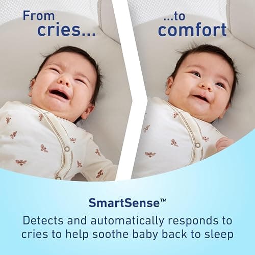 Graco SmartSense Soothing Baby Bassinet | SmartSense Soothing Bassinet, Detects & Responds to Cries, Gentle Rocking Motion, Newborn to 6 Months, Safe Sleep Environment thumbnail 3