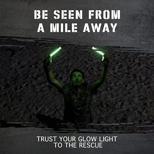Emergency Glow Sticks with 12 Hours Duration, Individually Wrapped Industrial Grade Glowsticks for Survival Gear, Camping Lights, Power Outages and Military Use thumbnail 6