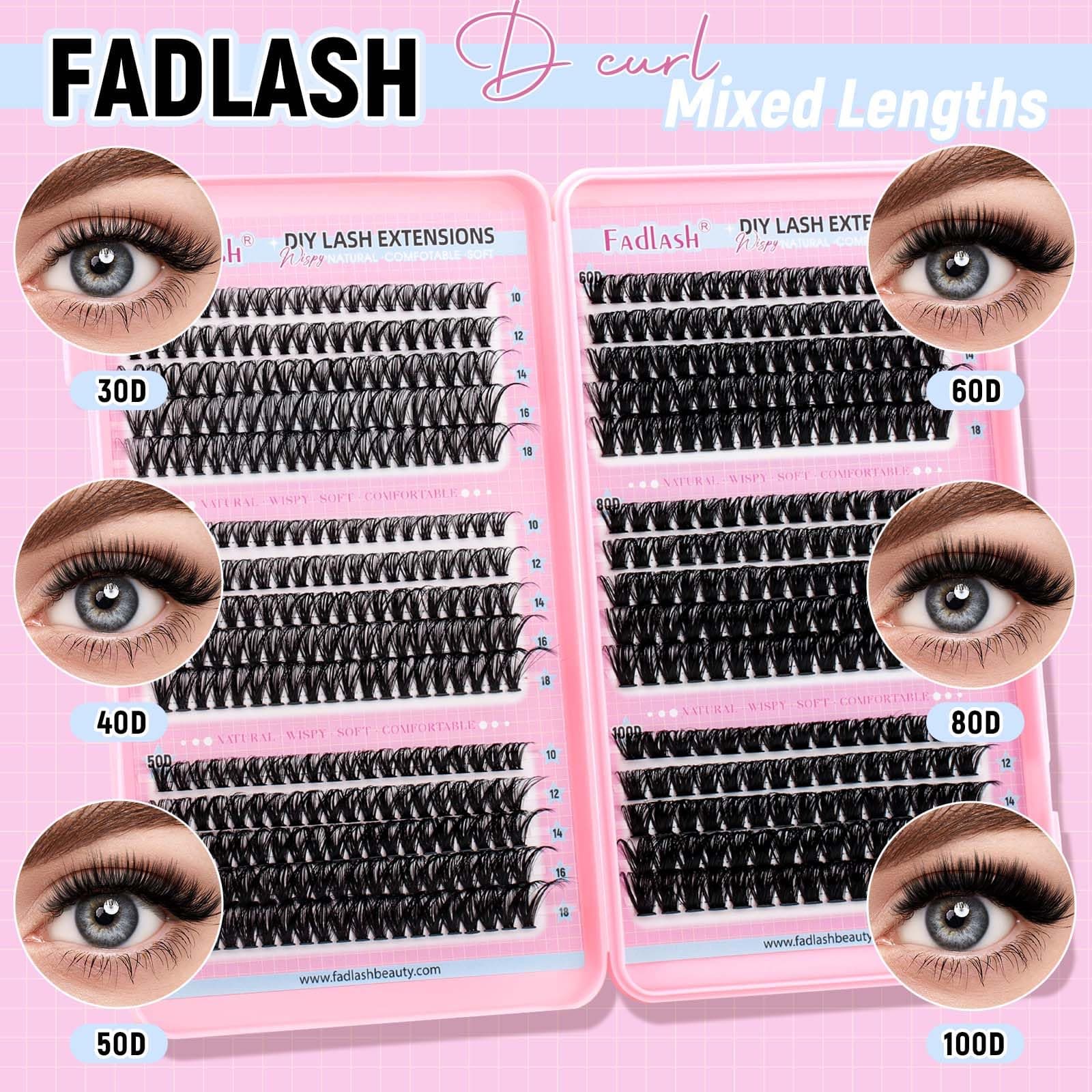 Eyelash Clusters 30D+40D+50D+60D+80D+100D Individual Lash Extensions D Curl Wispy EyeLash Clusters 10-18mm Natural Fluffy Cluster Lash DIY Eyelashes Extension for Beginners thumbnail 4