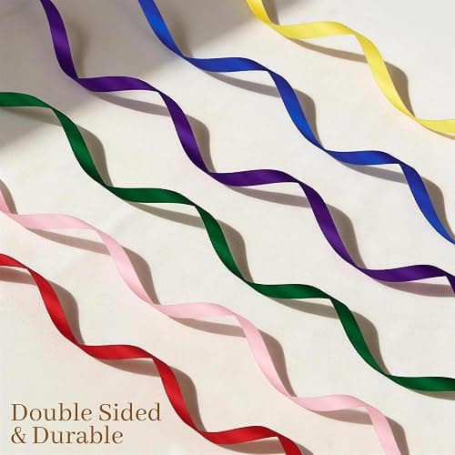 Kryvus Rainbow Satin Ribbon Set, 20 Colors, 3/8" x 5 Yard Each 100Yds Total thumbnail 4