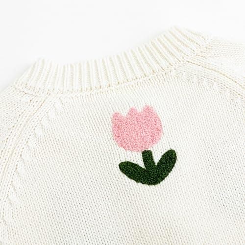Simplee kids Baby Sweater Toddler Girls Cardigan Sweater Embroidered Strawberry Knit Sweater thumbnail 6