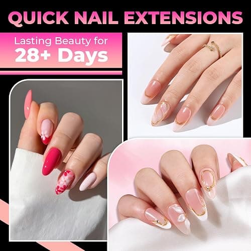 UNA GELLA 510Pcs Almond Gel Nail Tips 15 Sizes Pre-Etched Full Cover | Almond Clear Press on Nails Acrylic False No C Curve Nail Tips for Press on Nail Extensions Home DIY Salon thumbnail 2