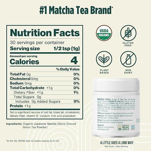 Jade Leaf Matcha Organic Premium Ceremonial Grade Matcha Green Tea Powder - Japanese - Culinary, Ingredient, Ceremonial Barista Teahouse, Latte, Collagen, 1.06 Ounce (Pack of 1), Ceremonial Barista thumbnail 2