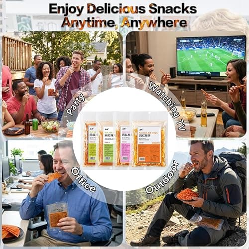 4 Pack Latiao Spicy Strips Chinese Snacks, Spicy Snacks Latio Spicy Strips 70g/2.46 Ounces per Pack, 4 Combinations Packed (Medium Spicy) thumbnail 7