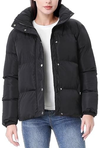 GIMECEN Women's Winter Coat Full-Zip Down Jacket Waterproof Puffer Coat Warm Parkas Long Sleeve Outerwear thumbnail 4