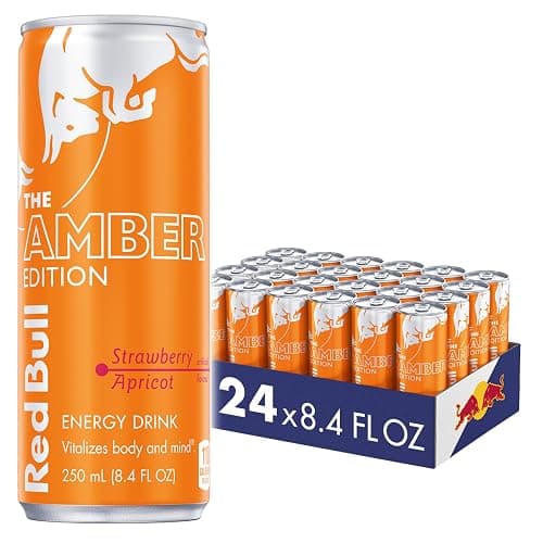 Red Bull Energy Drink, Amber Edition Strawberry Apricot, 8.4 fl oz (24 Pack) - Image 1