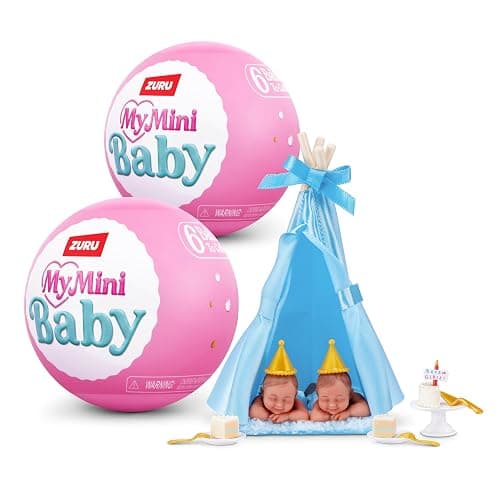My Mini Birthday Series 1 (2 PACK) by ZURU – Collectible Mystery Capsule Baby Doll with Birthday Party Theme, Accessories & Playset, Unbox Celebration Surprises for Girls & Collectors. - Image 1