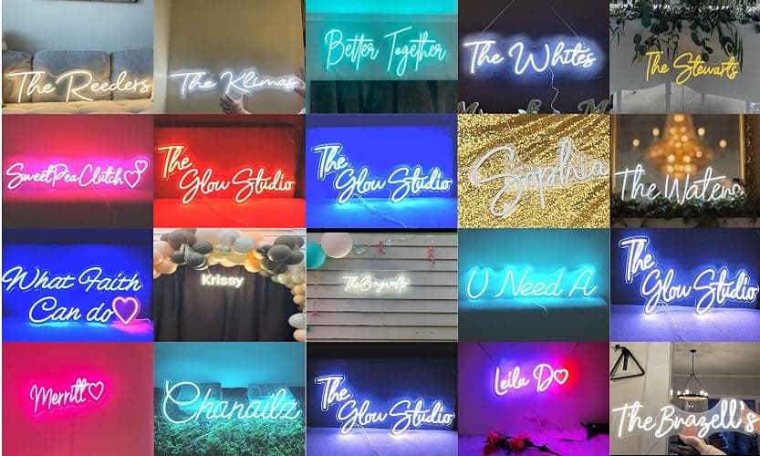 Custom Neon Sign, Neon Sign Customizable for Birthday Wedding Party Gift,Bar Personalized Neon Sign for Wall Decor Length 10inch to 60inch thumbnail 4