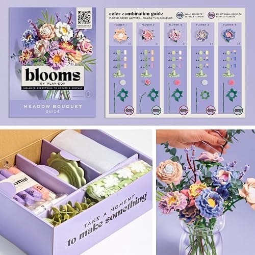Play-Doh Blooms Meadow Flower Bouquet Making Kit | Floral Crafts for Adults & Teens, DIY Relaxing Home Décor Set thumbnail 10