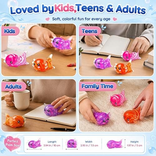 Axolotl Squishy Toy,Soft TPR Slow Rising Squeeze Toy(Purple) | Swirl Stress Balls for Kids Adults Squishies Stress Relief,Sensory Fidget Toys Squishy for Anxiety for Kids Youth Adults thumbnail 4