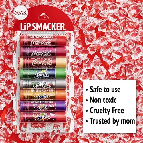 Lip Smacker Coca-Cola Flavored Balm, 8 Count, Flavors Coke, Cherry Vanilla Sprite, Root Beer, Orange Fanta, Grape Strawberry Fanta thumbnail 5