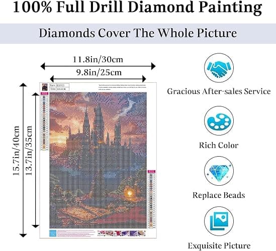 Diamond Art Kits for Adults-Diamond Art Painting Kits for Adults,DIY 5D Full Drill Diamond Art Perfect for Relaxation and Home Wall Decor (12x16 inch) thumbnail 4