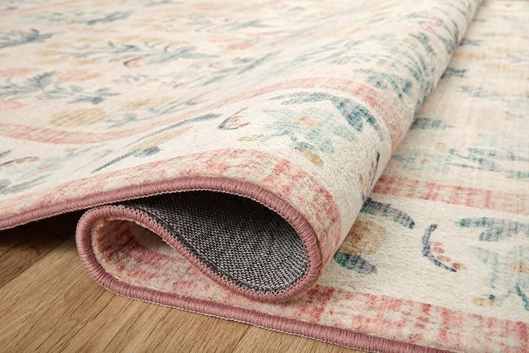 Loloi Rifle Paper Co. Eden Collection EDE-01 Mughal Rose Blush 2'-0" x 5'-0" Accent Rug feat. CloudPile™ thumbnail 4