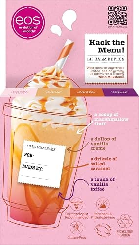 eos Flavor Lab Secret Menu Lip Balm Gift Set - 'Nilla Milkshake, Limited-Edition, Moisturizing, Hydrating, Dry Lips, Variety Pack, 0.14 oz, 4-Pack thumbnail 8