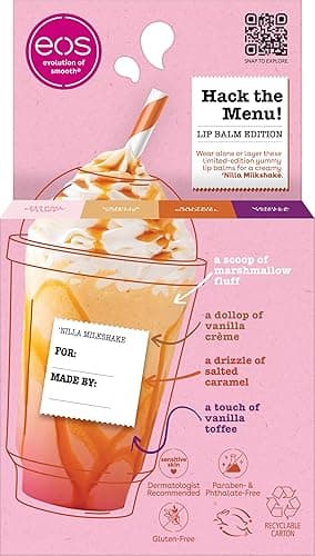 eos Flavor Lab Secret Menu Lip Balm Gift Set - 'Nilla Milkshake, Limited-Edition, Moisturizing, Hydrating, Dry Lips, Variety Pack, 0.14 oz, 4-Pack thumbnail 9